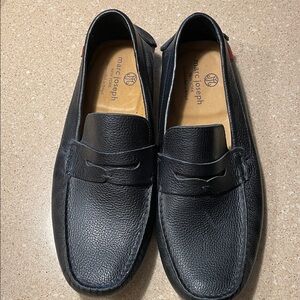 Marc Joseph Men's Black Leather Slip-Ons